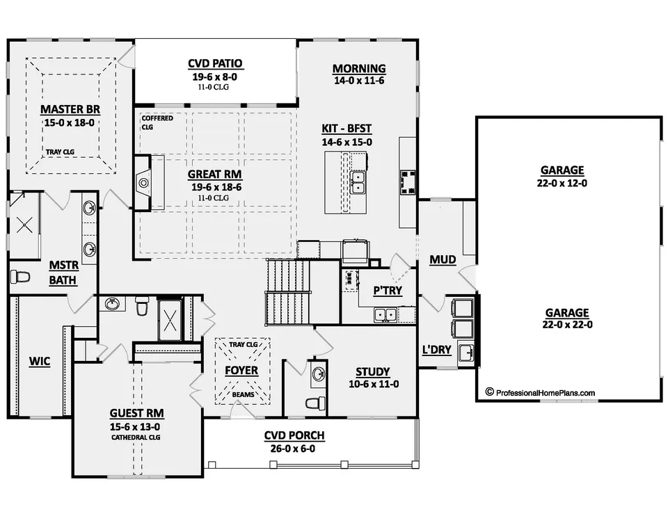 The Messina main level floor plan